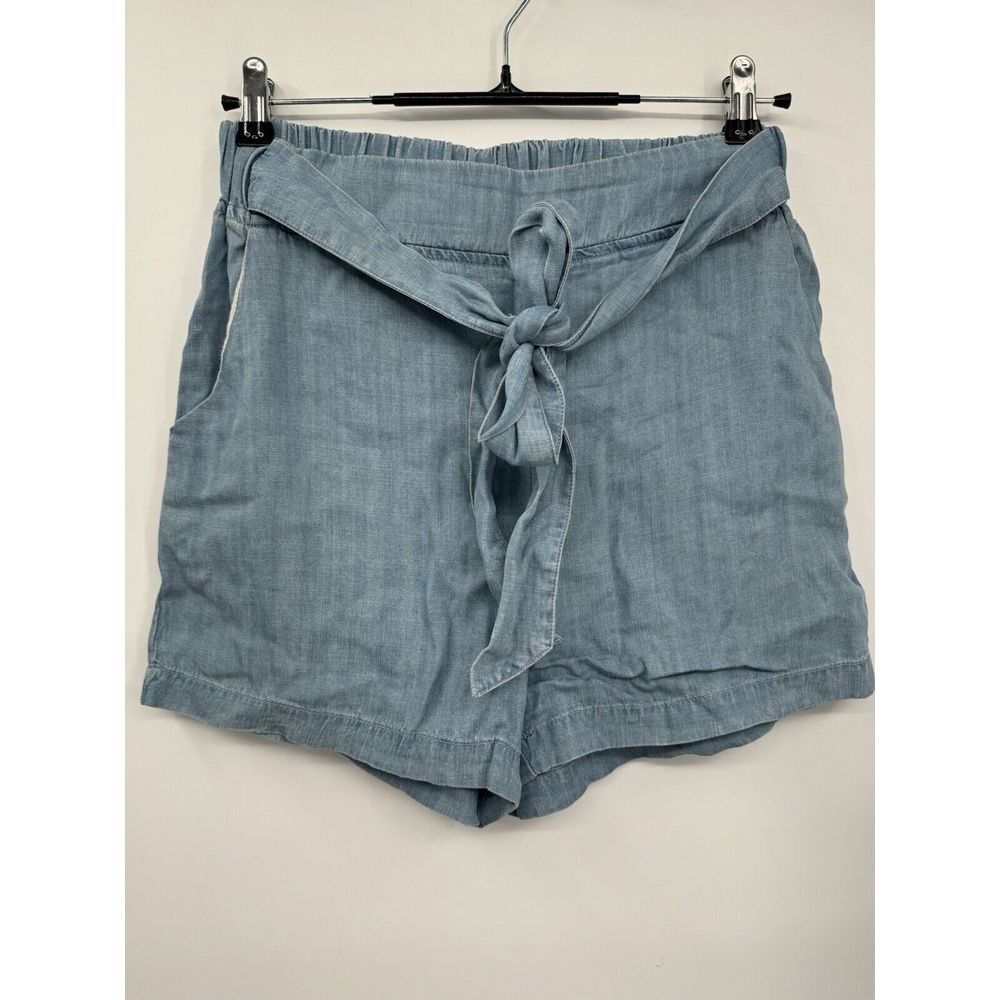 Thread and Supply Medium Shorts Women Blue Tencel Paperbag Waist Tie TSCK290‎